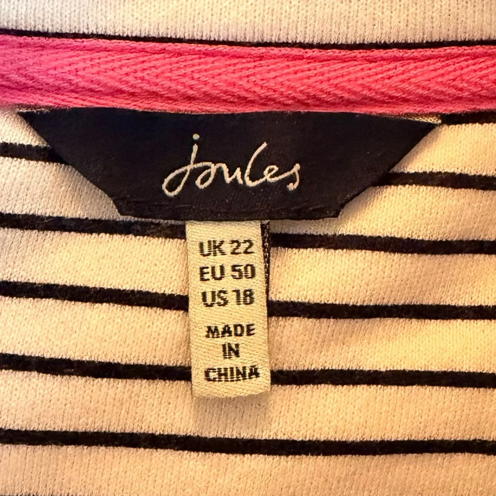 Joules Pip Print Half Zip Sweatshirt in Rainbow Bee Stripe Pattern 18 - Picture 10 of 13